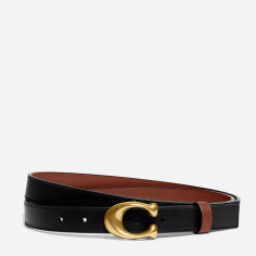Акція на Ремінь жіночий з натуральної шкіри Coach Sculpted C Buckle Cut To Size Reversible Belt blt-10 99 см Чорний від Rozetka