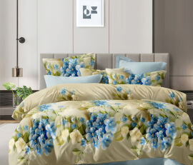 Акція на Комплект постельного белья SoundSleep Spring Mood бязь кремовый Полуторный комплект від Podushka