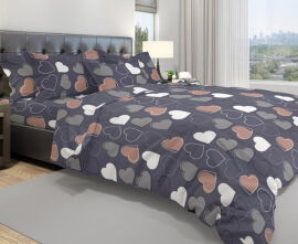 Акція на Комплект постельного белья SoundSleep Loretta бязь серый Полуторный комплект від Podushka