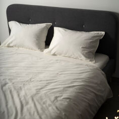 Акція на Комплект постельного белья SoundSleep Stonewash Adriatic milky молочный Полуторный комплект від Podushka
