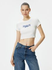 Акція на Топ жіночий Koton 4SAL10028IK010 XS Білий від Rozetka