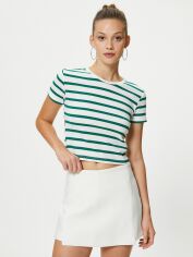 Акція на Топ жіночий Koton 4SAL10063IK9S8 XL Зелений/Білий від Rozetka