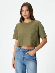 Акція на Топ жіночий Koton 4SAK50132EK983 XL Хакі від Rozetka