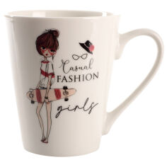 Акція на Чашка фарфоровая 300 мл Fashion Girl D Limited Edition B02-T3977D від Podushka