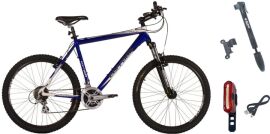 Акція на Набір Велосипед CORRADO Piemont VB 26" 21" 2019 Біло-синій + Насос Bee Pumps M21-02 ПЛ Чорний + Ліхтар задній Jing Yi JY-6055T (0306-С-21+10228_beepumps+04607) від Rozetka
