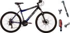 Акція на Набір Велосипед CORRADO Fortun 26" 18.5" 2019 Чорно-синій + Насос Bee Pumps M21-02 ПЛ Чорний + Ліхтар задній Jing Yi JY-6055T (0311.+10228_beepumps+04607) від Rozetka