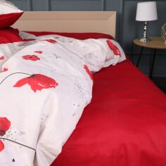 Акція на Простирадло MirSon King Size 220x240 см 17-0754 Scarlet Poppies Ranforce Elite від Rozetka
