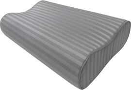 Акція на Наволочка U-Tek Memory Wawe L Iron Grey Stripe Сатин Темно-сіра в смужку 58х40х10.5 см від Rozetka
