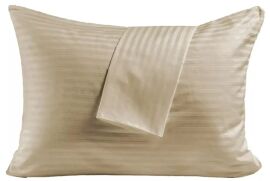 Акція на Наволочка U-Tek Boston Ivory Beige Stripe Сатин Бежева в смужку 70х70 см від Rozetka