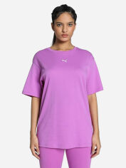 Акція на Футболка бавовняна оверсайз довга жіноча Puma Essentials Foundation 68497189 S Wild Berry від Rozetka