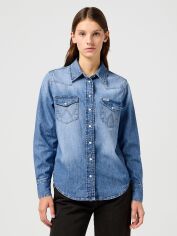 Акція на Сорочка джинсова жіноча Wrangler 112362599 XL Блакитна від Rozetka