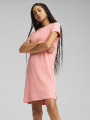 Акція на Сукня-футболка коротка літня жіноча Puma Ess Elevated Bodycon Rib Dress 68502218 L Pink Fruit від Rozetka