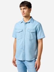 Акція на Сорочка джинсова чоловіча Wrangler 112362749 XL Блакитна від Rozetka