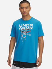 Акція на Футболка довга чоловіча Under Armour Ua M 60/40S Hoops Net Ss 1390188-452 M Синя від Rozetka