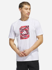 Акція на Футболка бавовняна довга чоловіча Adidas M C Camo Box T JI6763 L White з принтом від Rozetka