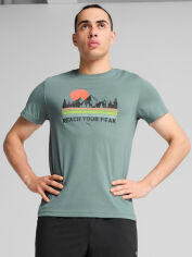 Акція на Футболка довга чоловіча Puma Graphics Outdoor Unisex Tee 52659830 M Green Moon з принтом від Rozetka