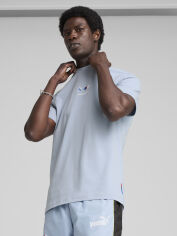 Акція на Футболка бавовняна довга чоловіча Puma Sportswear 63073505 L Blue Wash з принтом від Rozetka