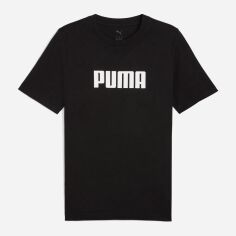 Акція на Футболка бавовняна довга чоловіча Puma Essentials Foundation 68675901 2XL Black з принтом від Rozetka
