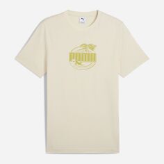 Акція на Футболка бавовняна довга чоловіча Puma Essentials Graphics 68853787 2XL Alpine Snow з принтом від Rozetka