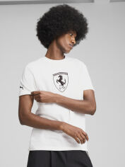Акція на Футболка бавовняна довга чоловіча Puma Sportswear 63018904 M White з принтом від Rozetka