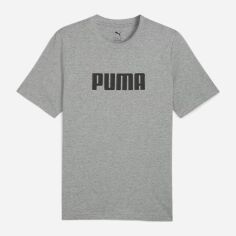 Акція на Футболка бавовняна довга чоловіча Puma Essentials Foundation 68675903 S Medium Gray Heather з принтом від Rozetka