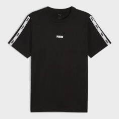 Акція на Футболка бавовняна довга чоловіча Puma Essentials Tape 68858901 S Black від Rozetka