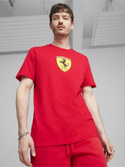 Акція на Футболка бавовняна довга чоловіча Puma Ferrari Race 62380502 2XL Rosso Corsa з принтом від Rozetka
