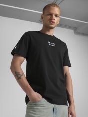 Акція на Футболка бавовняна довга чоловіча Puma Sportswear 63073501 XL Black з принтом від Rozetka