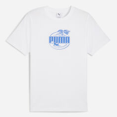 Акція на Футболка бавовняна довга чоловіча Puma Essentials Graphics 68853702 XL White з принтом від Rozetka