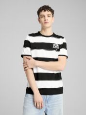 Акція на Футболка бавовняна довга чоловіча Puma Class Stripe Aop Tee 68465701 S Black з принтом від Rozetka