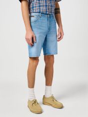Акція на Шорти джинсові короткі чоловічі Wrangler 112362508 36 Блакитні від Rozetka