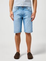 Акція на Шорти джинсові довгі чоловічі Wrangler 112362489 31 Блакитні від Rozetka