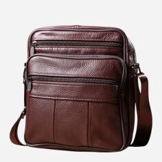 Акція на Сумка планшет через плече чоловіча з натуральної шкіри Vintage leather-22858 Коричнева від Rozetka