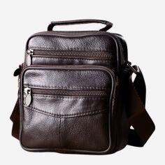Акція на Сумка планшет через плече чоловіча з натуральної шкіри Vintage leather-22865 Коричнева від Rozetka