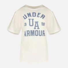 Акція на Футболка оверсайз довга жіноча Under Armour Ua Hwt Os Collegiate Ss 1389749-100 XS Біла від Rozetka