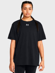 Акція на Футболка оверсайз довга жіноча Under Armour Campus Oversize Ss 1387193-001 M Чорна від Rozetka