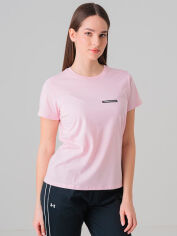 Акція на Футболка жіноча Under Armour Ua Rival Outline Ss 1389719-647 L Рожева від Rozetka