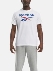 Акція на Футболка бавовняна довга чоловіча Reebok Identity Big Logo Tee 100071175 S Біла від Rozetka