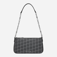 Акція на Сумка багет сідло жіноча середня Michael Kors Empire 32F4S8EW6B-023 Чорна з сірим від Rozetka