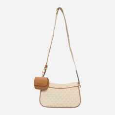 Акція на Сумка крос-боді через плече жіноча маленька Michael Kors Jet set 32S3GJ6C8B-149 Молочна від Rozetka