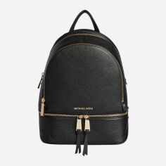 Акція на Рюкзак жіночий з натуральної шкіри 7 л Michael Kors Rhea zip 30S5GEZB1L-001 Чорний від Rozetka