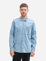 Акція на Сорочка джинсова чоловіча Tom Tailor 1044983-10117 XL Блакитна від Rozetka