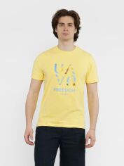 Акція на Футболка бавовняна довга чоловіча Arber T-Shirt Ff19 F13.07.26.411 M Жовта з принтом від Rozetka