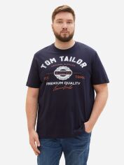 Акція на Футболка бавовняна чоловіча Tom Tailor 1039944-10668 5XL Темно-синя від Rozetka