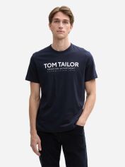 Акція на Футболка бавовняна чоловіча Tom Tailor 1045940-10668 2XL Темно-синя від Rozetka