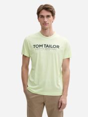 Акція на Футболка бавовняна чоловіча Tom Tailor 1045940-29078 L Лайм від Rozetka