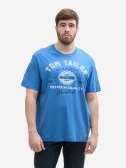 Акція на Футболка бавовняна чоловіча Tom Tailor 1039944-11356 4XL Синя від Rozetka
