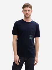 Акція на Футболка чоловіча Tom Tailor 1045698-10668 XL Темно-синя від Rozetka