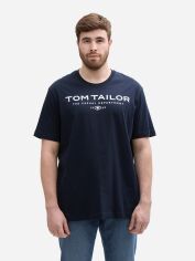 Акція на Футболка бавовняна чоловіча Tom Tailor 1047002-10668 4XL Темно-синя від Rozetka