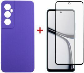 Акція на Комплект панель + скло DENGOS Carbon для Realme C65 Purple (DG-KM-95) від Rozetka